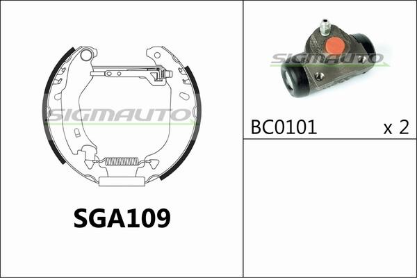 SIGMAUTO SGA109 - Jeu de mâchoires de frein cwaw.fr