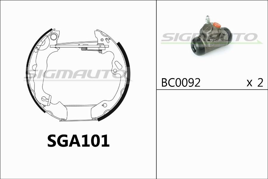 SIGMAUTO SGA101 - Jeu de mâchoires de frein cwaw.fr