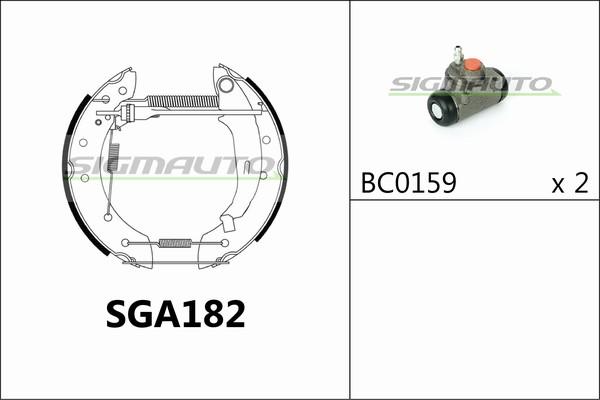 SIGMAUTO SGA182 - Jeu de mâchoires de frein cwaw.fr