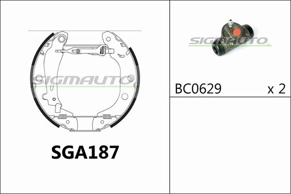 SIGMAUTO SGA187 - Jeu de mâchoires de frein cwaw.fr