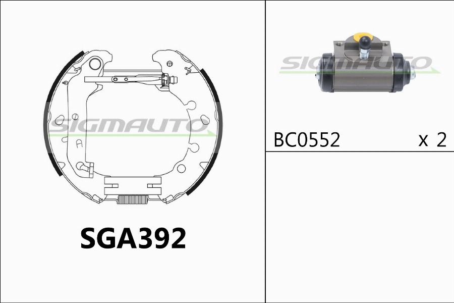 SIGMAUTO SGA392 - Jeu de mâchoires de frein cwaw.fr