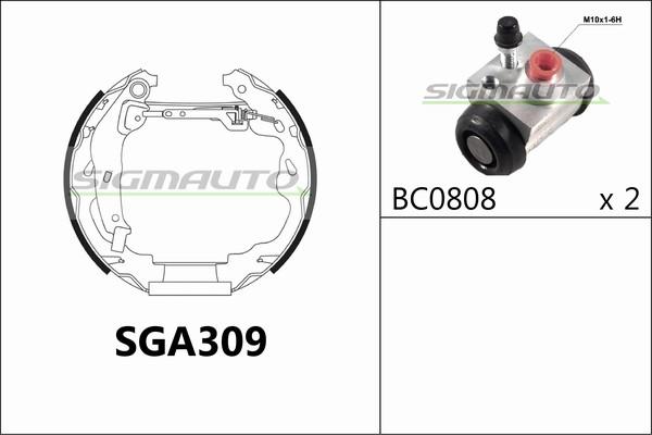 SIGMAUTO SGA309 - Jeu de mâchoires de frein cwaw.fr