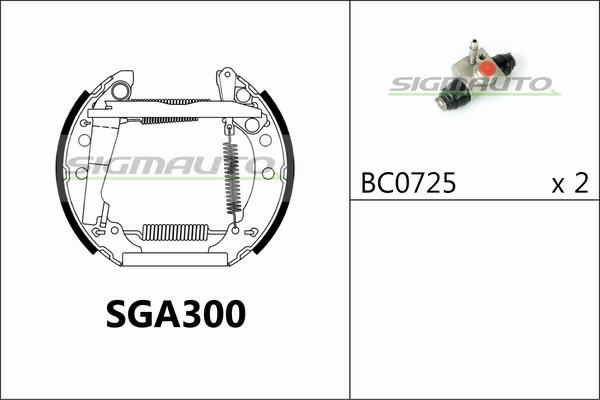 SIGMAUTO SGA300 - Jeu de mâchoires de frein cwaw.fr