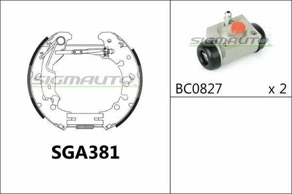 SIGMAUTO SGA381 - Jeu de mâchoires de frein cwaw.fr