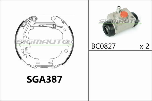 SIGMAUTO SGA387 - Jeu de mâchoires de frein cwaw.fr