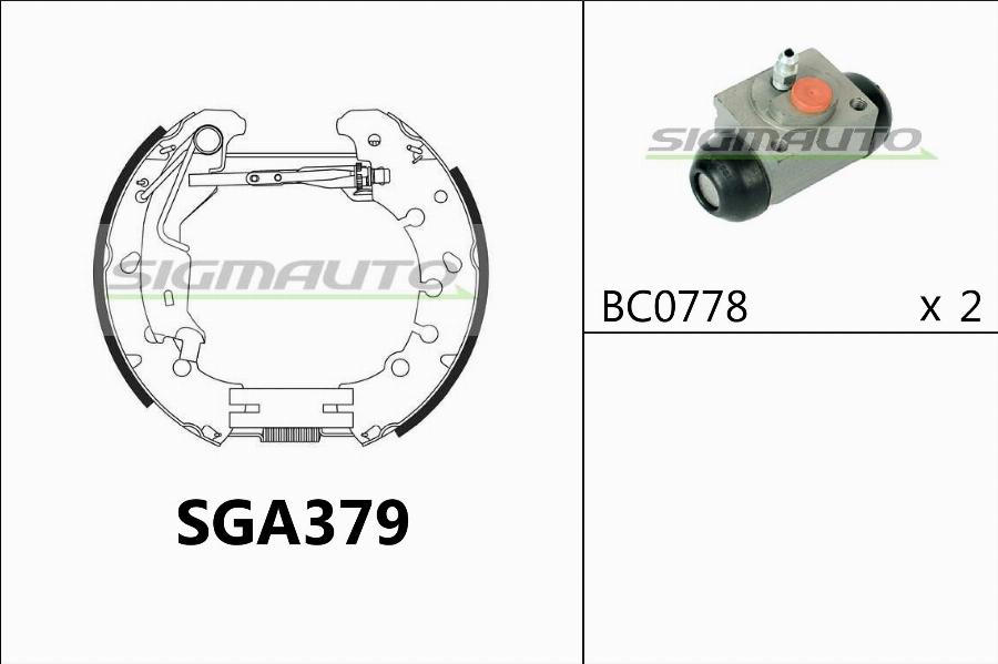 SIGMAUTO SGA379 - Jeu de mâchoires de frein cwaw.fr