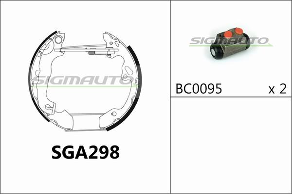 SIGMAUTO SGA298 - Jeu de mâchoires de frein cwaw.fr