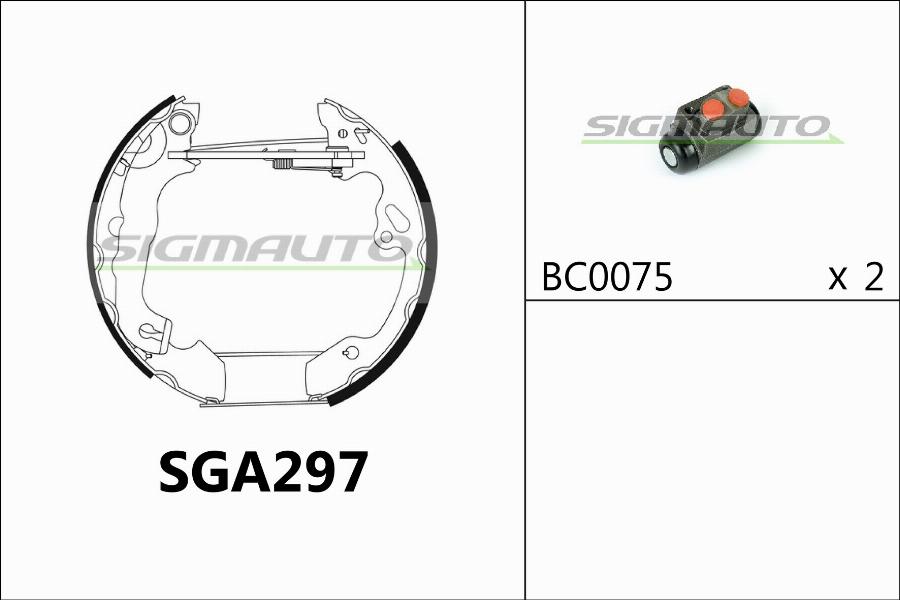 SIGMAUTO SGA297 - Jeu de mâchoires de frein cwaw.fr