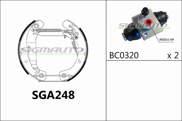 SIGMAUTO SGA248 - Jeu de mâchoires de frein cwaw.fr