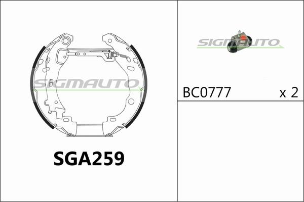 SIGMAUTO SGA259 - Jeu de mâchoires de frein cwaw.fr