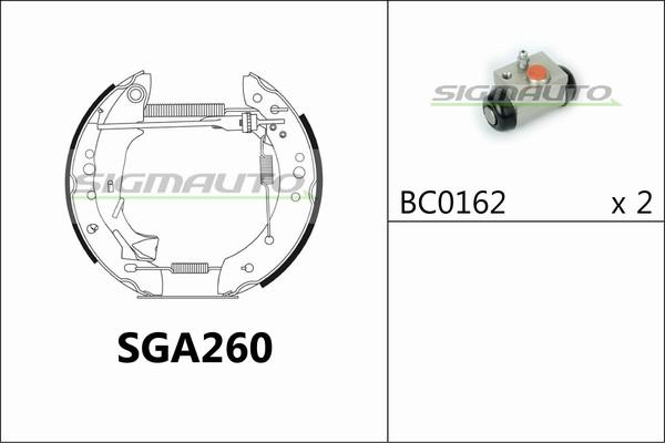 SIGMAUTO SGA260 - Jeu de mâchoires de frein cwaw.fr