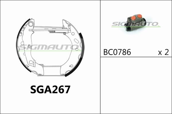 SIGMAUTO SGA267 - Jeu de mâchoires de frein cwaw.fr