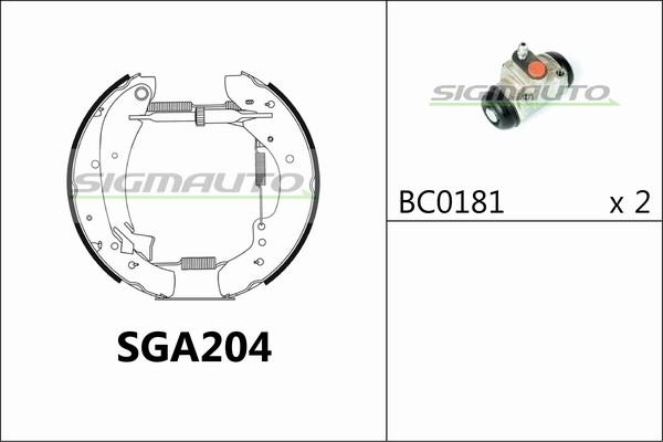 SIGMAUTO SGA204 - Jeu de mâchoires de frein cwaw.fr