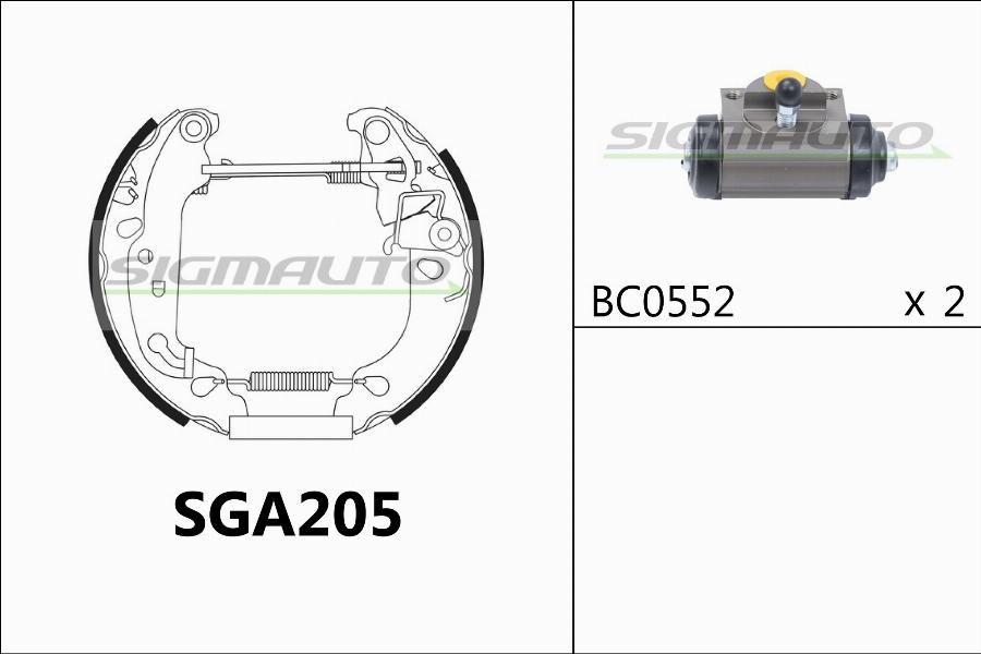 SIGMAUTO SGA205 - Jeu de mâchoires de frein cwaw.fr