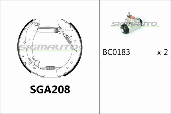 SIGMAUTO SGA208 - Jeu de mâchoires de frein cwaw.fr