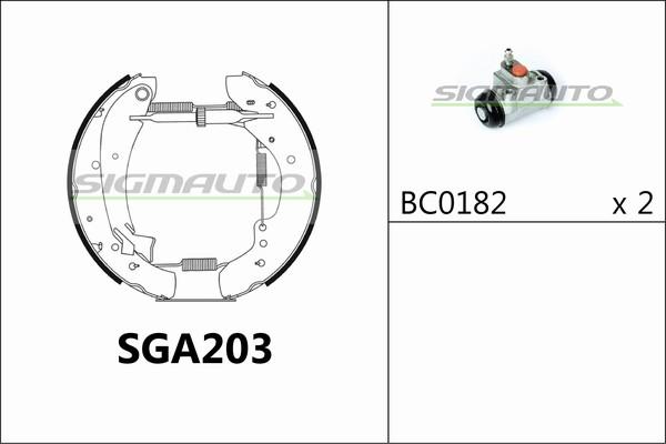 SIGMAUTO SGA203 - Jeu de mâchoires de frein cwaw.fr