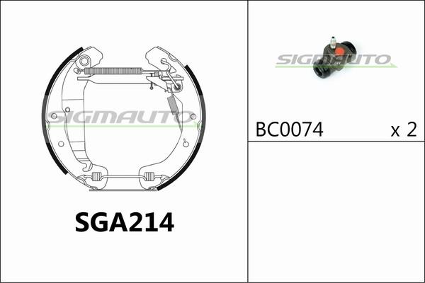 SIGMAUTO SGA214 - Jeu de mâchoires de frein cwaw.fr