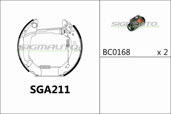 SIGMAUTO SGA211 - Jeu de mâchoires de frein cwaw.fr