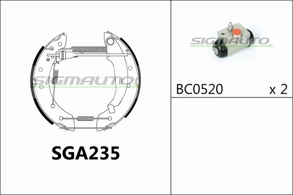 SIGMAUTO SGA235 - Jeu de mâchoires de frein cwaw.fr