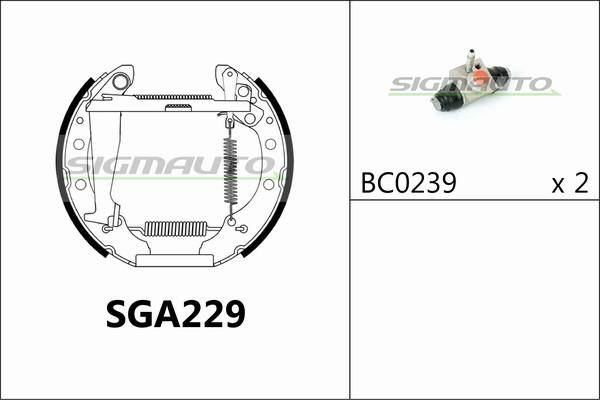 SIGMAUTO SGA229 - Jeu de mâchoires de frein cwaw.fr