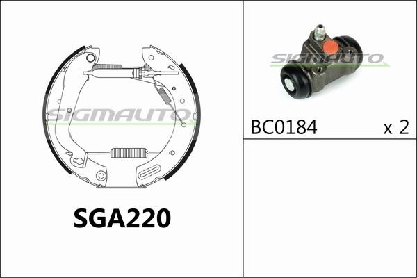 SIGMAUTO SGA220 - Jeu de mâchoires de frein cwaw.fr