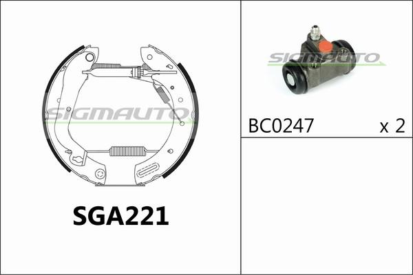 SIGMAUTO SGA221 - Jeu de mâchoires de frein cwaw.fr