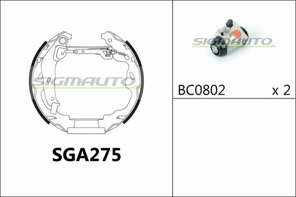 SIGMAUTO SGA275 - Jeu de mâchoires de frein cwaw.fr