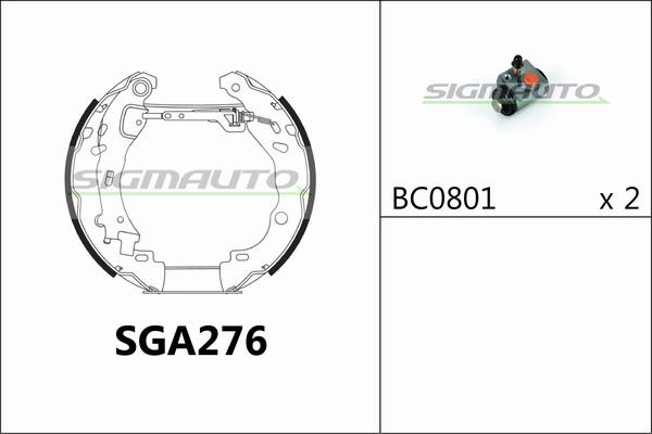 SIGMAUTO SGA276 - Jeu de mâchoires de frein cwaw.fr