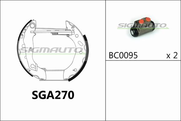 SIGMAUTO SGA270 - Jeu de mâchoires de frein cwaw.fr