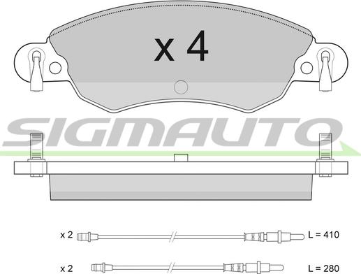 SIGMAUTO SPA940 - Kit de plaquettes de frein, frein à disque cwaw.fr