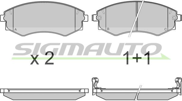 SIGMAUTO SPA941 - Kit de plaquettes de frein, frein à disque cwaw.fr