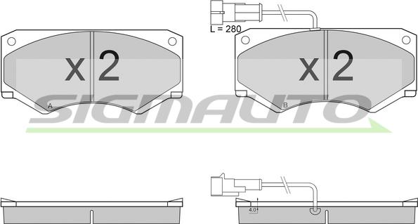 SIGMAUTO SPA948 - Kit de plaquettes de frein, frein à disque cwaw.fr