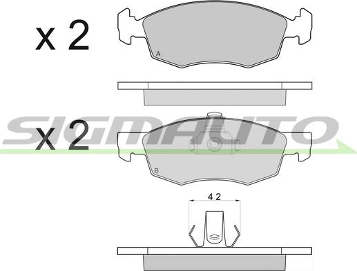 SIGMAUTO SPA951 - Kit de plaquettes de frein, frein à disque cwaw.fr