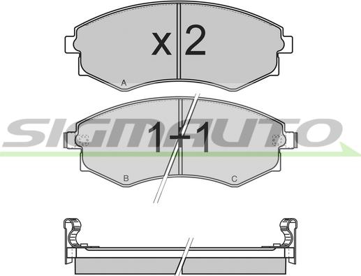 SIGMAUTO SPA964 - Kit de plaquettes de frein, frein à disque cwaw.fr