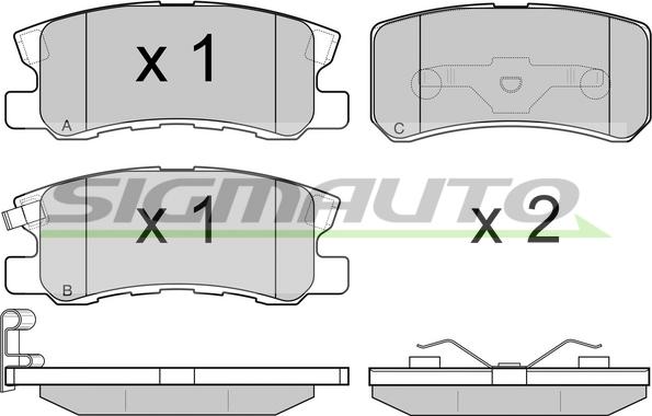 SIGMAUTO SPA965 - Kit de plaquettes de frein, frein à disque cwaw.fr