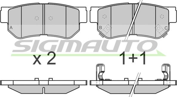 SIGMAUTO SPA966 - Kit de plaquettes de frein, frein à disque cwaw.fr