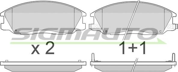 SIGMAUTO SPA909 - Kit de plaquettes de frein, frein à disque cwaw.fr