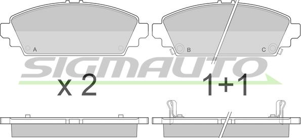 SIGMAUTO SPA904 - Kit de plaquettes de frein, frein à disque cwaw.fr