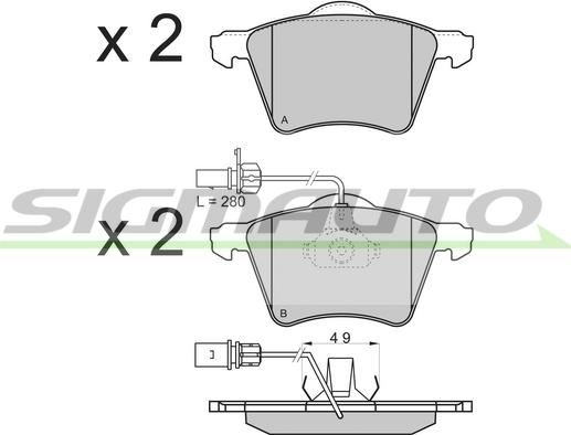 SIGMAUTO SPA900 - Kit de plaquettes de frein, frein à disque cwaw.fr