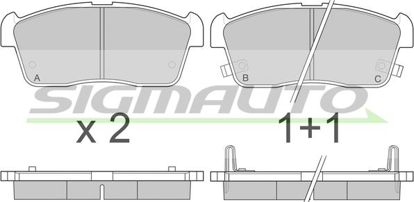 SIGMAUTO SPA902 - Kit de plaquettes de frein, frein à disque cwaw.fr