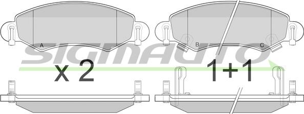 SIGMAUTO SPA907 - Kit de plaquettes de frein, frein à disque cwaw.fr