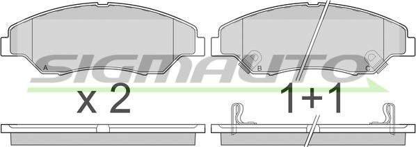 SIGMAUTO SPA911 - Kit de plaquettes de frein, frein à disque cwaw.fr