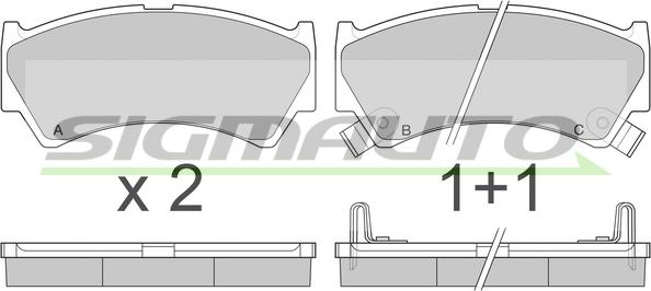 SIGMAUTO SPA913 - Kit de plaquettes de frein, frein à disque cwaw.fr