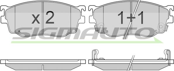 SIGMAUTO SPA912 - Kit de plaquettes de frein, frein à disque cwaw.fr