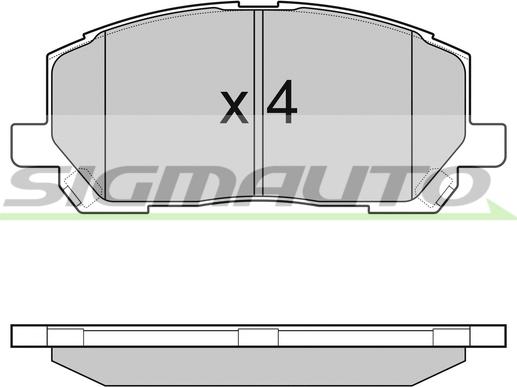 SIGMAUTO SPA989 - Kit de plaquettes de frein, frein à disque cwaw.fr