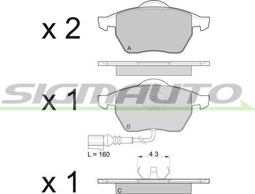 SIGMAUTO SPA984 - Kit de plaquettes de frein, frein à disque cwaw.fr