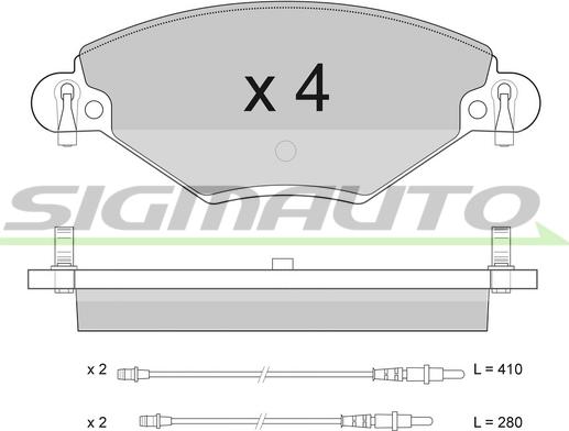 SIGMAUTO SPA939 - Kit de plaquettes de frein, frein à disque cwaw.fr