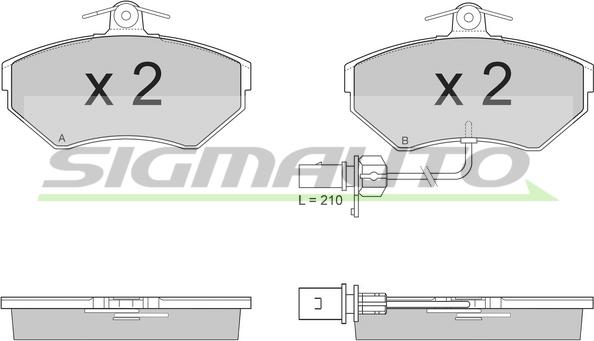 SIGMAUTO SPA935 - Kit de plaquettes de frein, frein à disque cwaw.fr
