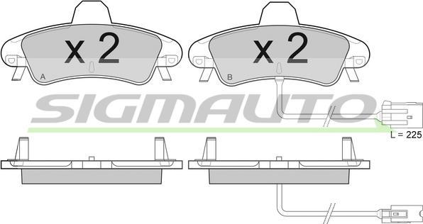 SIGMAUTO SPA932 - Kit de plaquettes de frein, frein à disque cwaw.fr