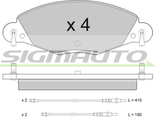 SIGMAUTO SPA937 - Kit de plaquettes de frein, frein à disque cwaw.fr